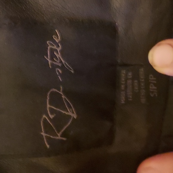 Moto jacket w/ stretch cloth side panels and under arms size small faux leather - Picture 4 of 5